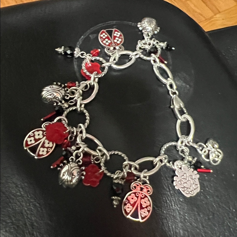Charming Brighton Silver and Red Ladybug Bracelet - Picture 3 of 5